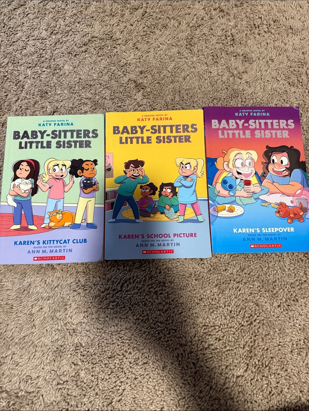 Scholastic Baby-Sitters Little Sister Books - Purple, Yellow, Blue, Green Covers
